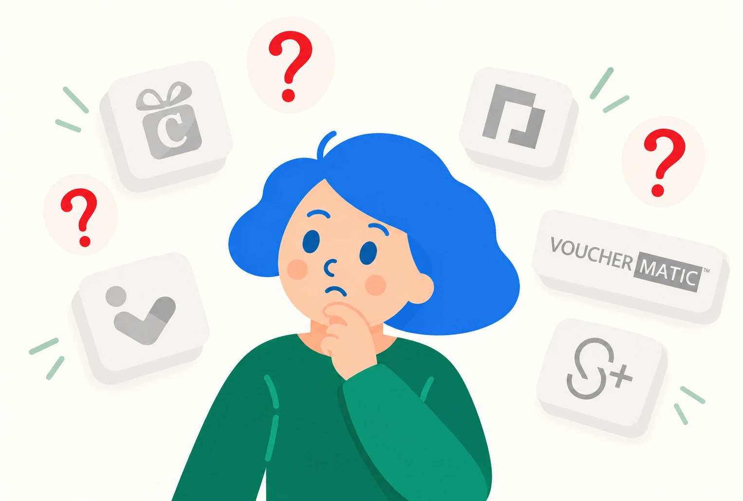 A woman trying to decide which platform to use for her contest.