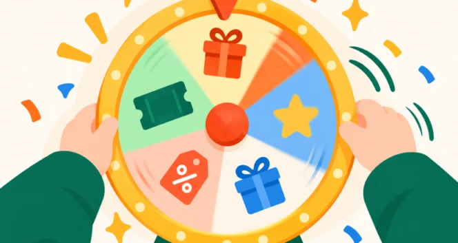 A spin-the-wheel for lucky draw promotion campaign.